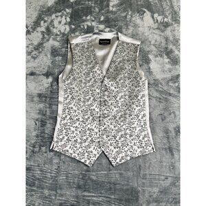 Taylor & Wright Silver Floral Patterned Waistcoat S Satin Blend Mens Formal Wear
